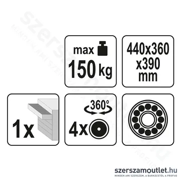 YATO Fiókos műhelyzsámoly 150 kg (YT-08791)