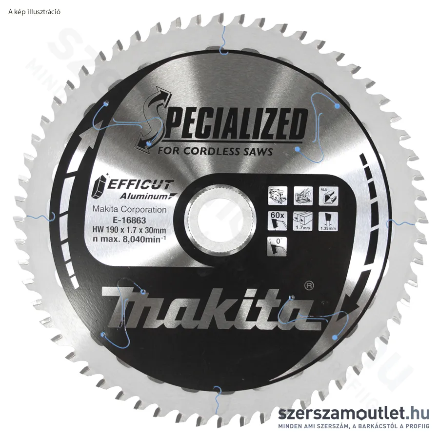 MAKITA EFFICUT Körfűrésztárcsa Alu vágására, 260x30mm 81 fog