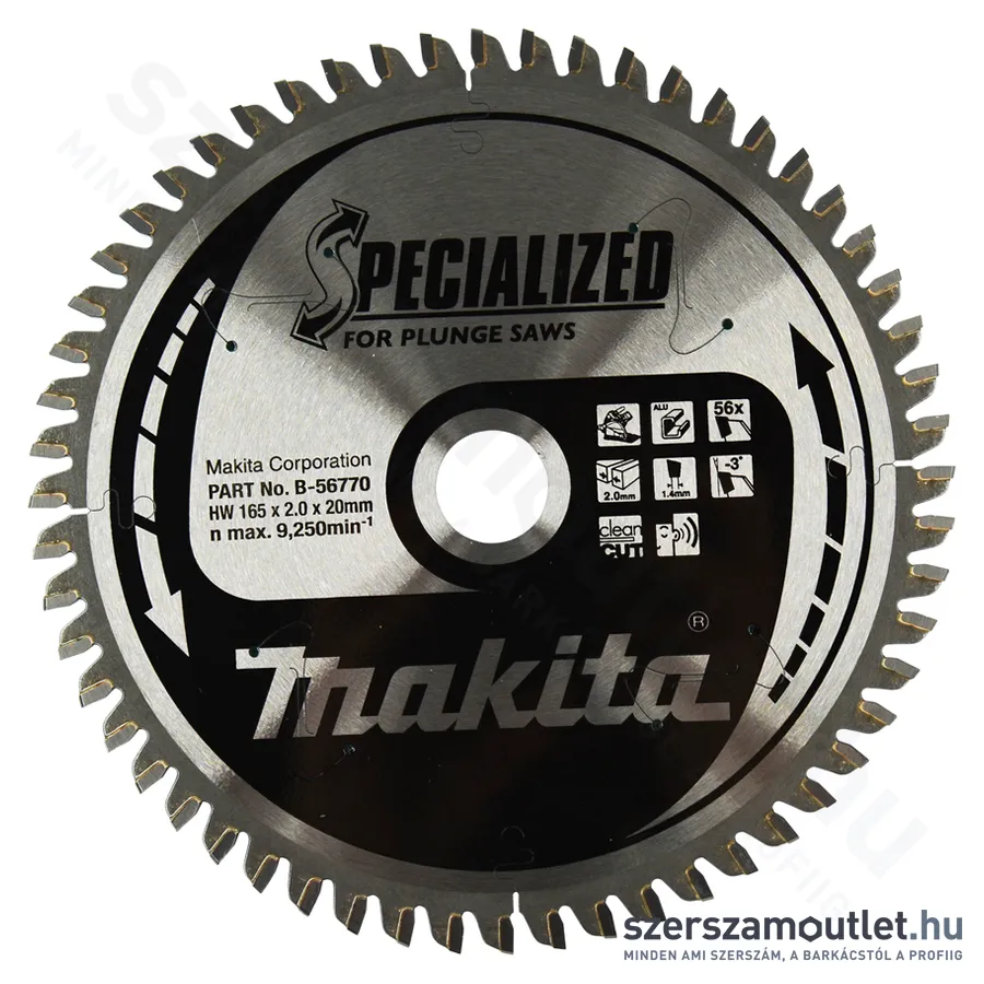 MAKITA Körfűrésztárcsa Alu vágására, 165x20mm 56 fog (B-33021)