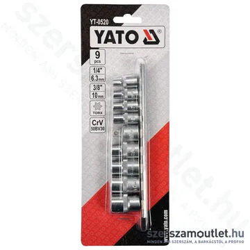 YATO E-torx dugókulcs készlet 9 részes, 1/4-3/8