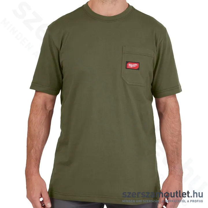 MILWAUKEE WT SS GN XXL Rövid ujjú zsebes póló ZÖLD (XXL)