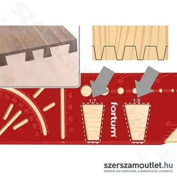 FORTUM Asztalos T-derékszög ALU, lézer gravírozott, mm beosztás, 215mm