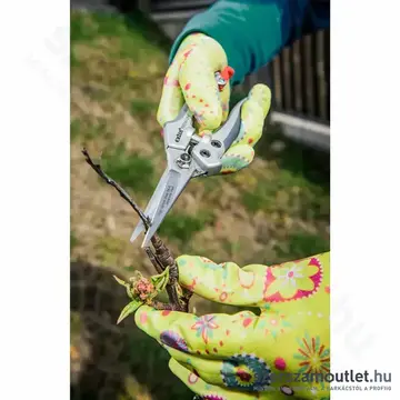 EXTOL Kerti kesztyű, nitrilbe mártott tenyér és ujjhegy, nylon, 8-as (Virágmintás)