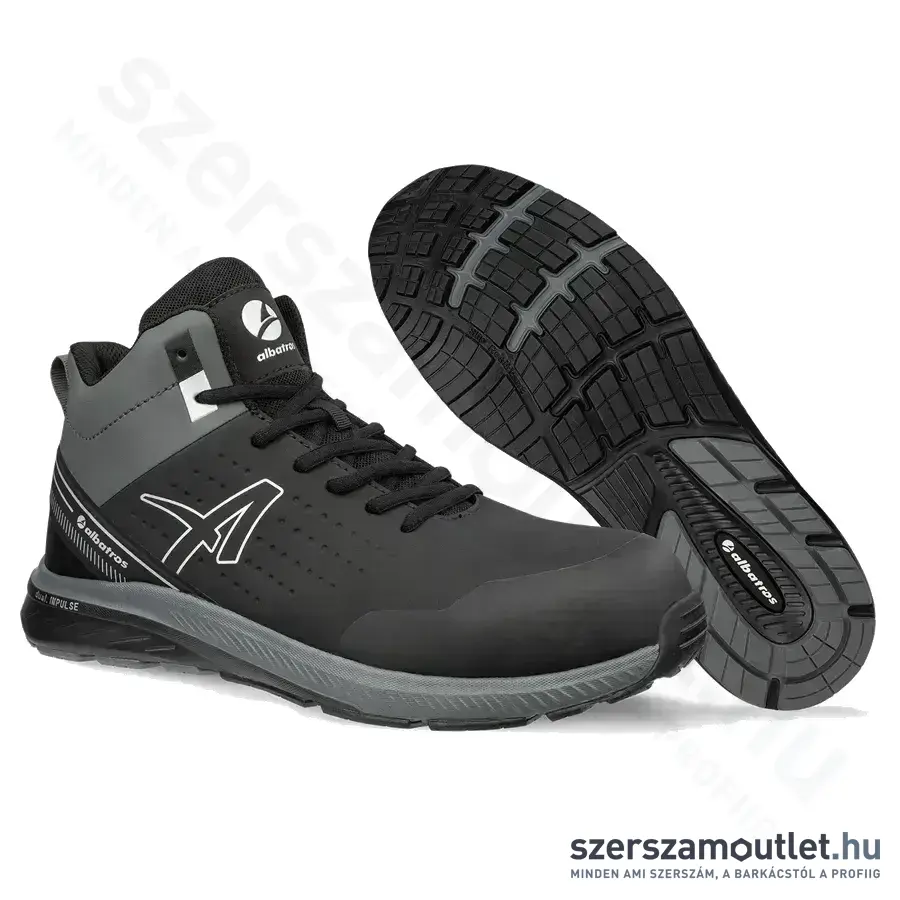 ALBATROS Vigor 2 Impulse Black S3S ESD FO HRO SR Munkavédelmi bakancs 45-ös (Fekete/Szürke)