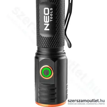 NEO TOOLS Tölthető zseblámpa, USB C, CHN LED, 2000lum