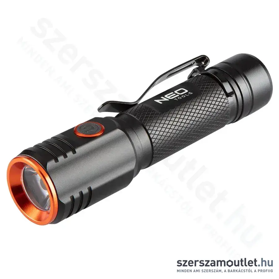 NEO TOOLS Tölthető zseblámpa, USB C, CHN LED, 2000lum