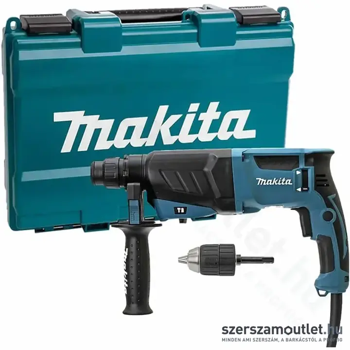 MAKITA HR2630X7 Fúró-vésőkalapács kofferben (800W/2,4J) + Gyorstokmány adapterrel