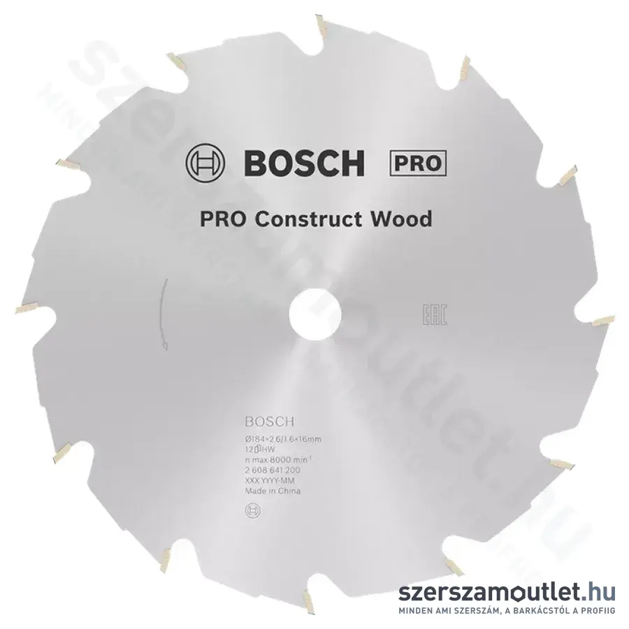 BOSCH Construct Wood körfűrészlap 184x16mm 12 fog