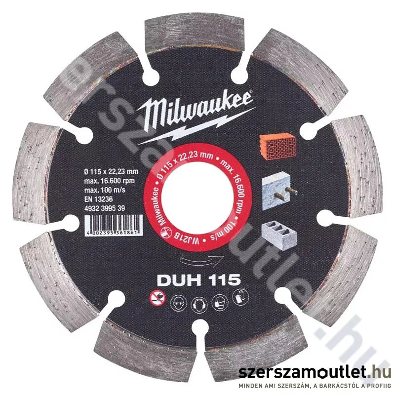 MILWAUKEE DUH115 Gyémánt vágótárcsa 115mm (4932399539)