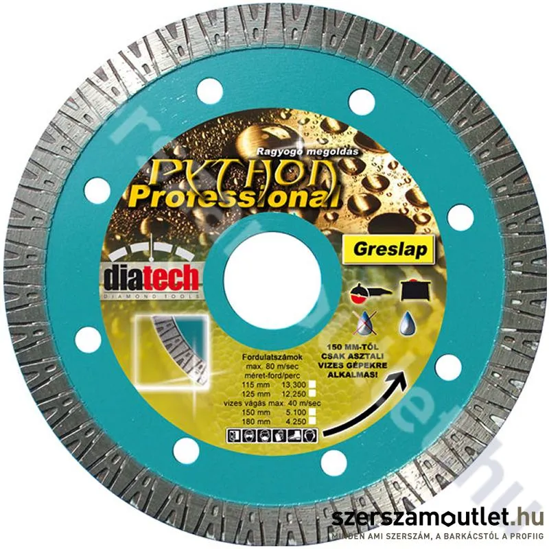 DIATECH gyémánttárcsa Python 125mm (PT125)