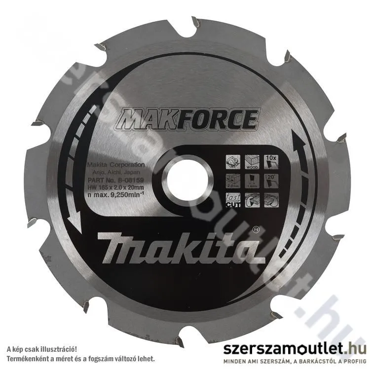 MAKITA MAKFORCE Körfűrésztárcsa közepes/finom vágás 160x20 mm Z40