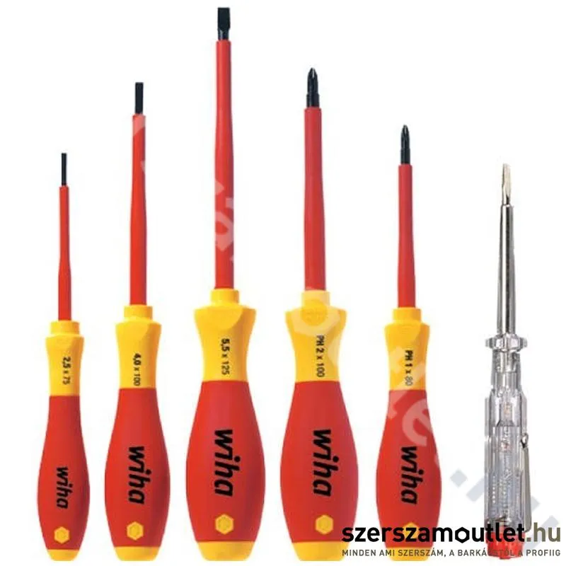 WIHA SoftFinish Electric VDE Csavarhúzó készlet 5+1r. SL+PH+fázisceruza (SA320NSFK6/No.41489)